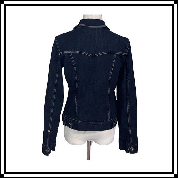 EUC! Baccini Dark Wash Jean Jacket, Size Med - Picture 2 of 5